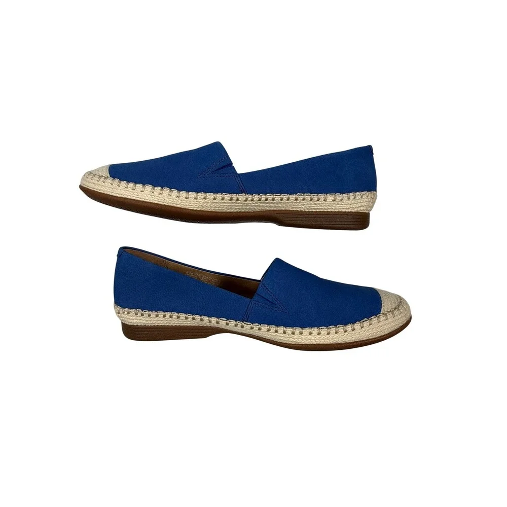 Dansko Espadrille Flats Size 38 Cobalt Blue Lesley Nubuck Slip On‎